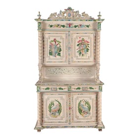19th Century French Trophy Side Board Hunt Cabinet That's Been Painted Proven?ßal Style