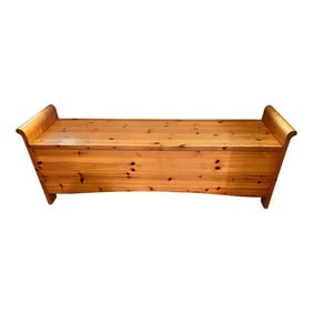 Italian Wood Bench With Storage Blanket Chest