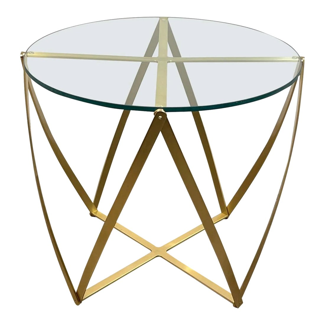 1960s John Vesey Brass Geometric Table: John Vesey brass geometric table. USA, Circa 1960s. A fine and large example, of his iconic 'spool' table. Precision craftsmanship, with inset and removable glass top. Condition: Alterations: Restored
