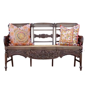 Mid 19th Century Indo Porteguese Rosewood Settee