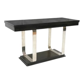 Mid 20th Century Art Deco Lacquer and Chrome Console or Dining Table