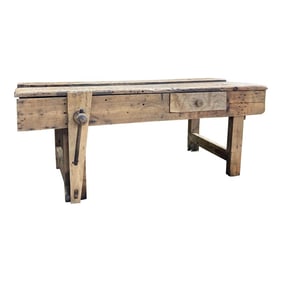 19th Century English Pine Workbench Table