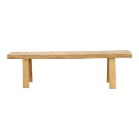 Asian Rustic Bleached Wood Bench