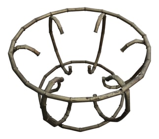 1970s Boho Chic Brass Bamboo Turned Cocktail Table