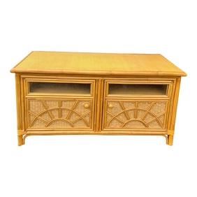 Vintage Tropical Bamboo Crespi Style Rattan Cabinet