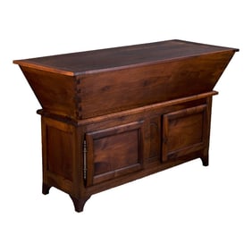 Antique Country French Provincial Walnut Dough Bin Cabinet