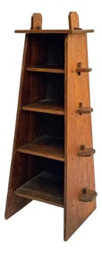 Antique Arts and Crafts Mission Oak Wood Bookcase Roycroft Style