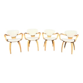 Norman Cherner for Plycraft Bentwood Pretzel Chairs Circa 1964, Set/4