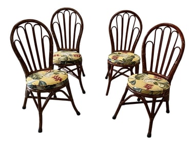 1970s Albini Style Tortoiseshell Bistro Chairs - Set of 4