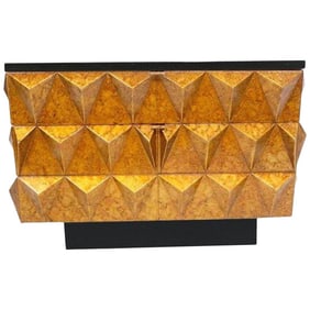 Mid 20th Century Modern Gilt Lacquered Studded Chest of Drawers
