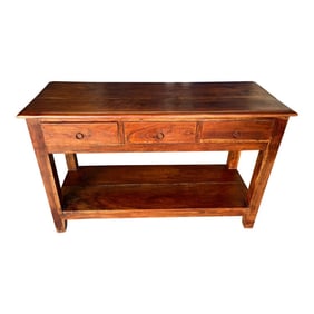 19th Century French Oak Console Table With Drawers