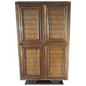 Lucien Rollin Large Art Deco Style Marquetry Armoire by William Switzer