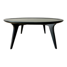 Vintage John Van Koert for Drexel Black Mid Century Round Coffee Table