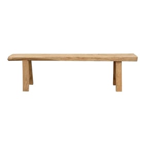 Rustic Bleached Wood Farmhouse Bench