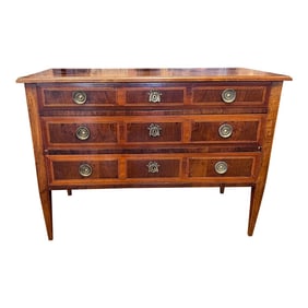 19th Century French Neoclassical Style Marquetry 3-Drawer Chest