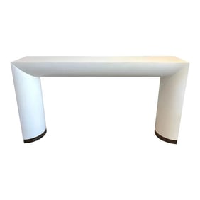 Late 20th Century White Lacquered Springer Style Sculptural Console Table