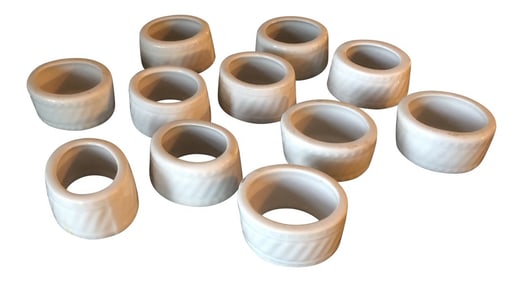 1970s Ceramic Napkin Rings - Set of 11