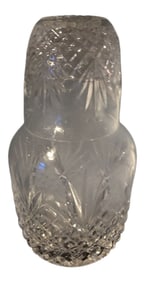 1970s Vintage Crystal Water Decanter and Matching Cup - 2 Pieces