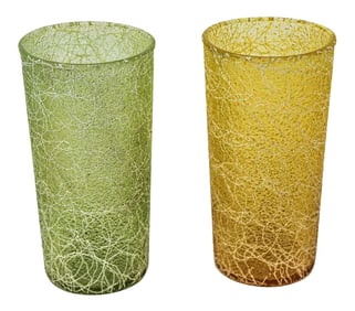 Vintage Collectible Retro Highball Spaghetti String Tumblers - A Pair