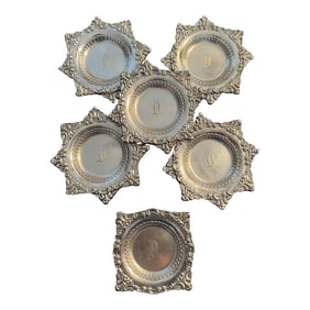 Antique Dominick & Haff "d" Monogram Sterling Silver Butter Pat Dishes- Set of 11