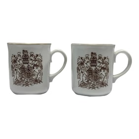 Vintage Queen Elizabeth II Silver Jubilee Mugs - a Pair
