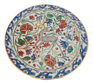 Karos Hand Painted Carnations and Tulips Decorative Plate Rhodes Greece