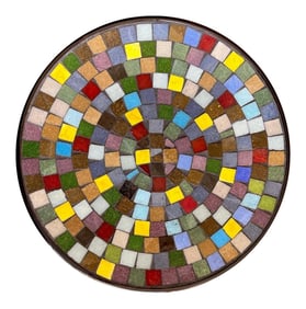 Mid 20th Century Danish Modern Colorful Mosaic Vide-Poche or Charger