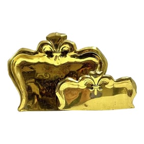 Antique Table Crumber Brass Gold Fleur-De-Lis Decorative Dustpan