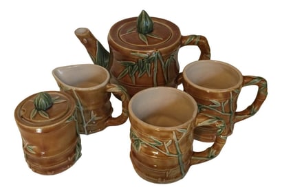 Ceramic Bamboo Coffee & Tea Set - Set of 5