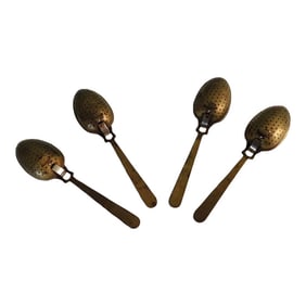 1990s English Brass Tea Spoons - Set of 4