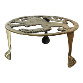 Vintage English Brass Lion Trivet