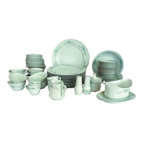 Mid 20th Century Royal Court Blue Fantasy Pattern Fine China Setting for 10- 76 Pieces