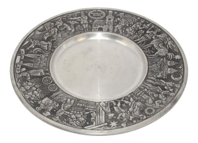 Hand Graved Metal Plate Regensburg Bauhaus Industrial Style