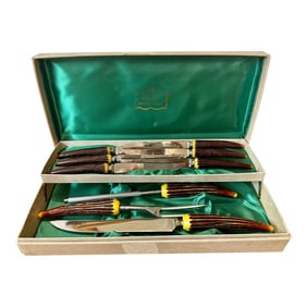 Vintage Crown Crest Sheffield England Faux Antler Handle Cutlery Cutlery