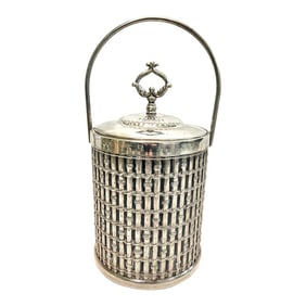Silverplated Faux Bamboo Thermal Lidded Ice Bucket