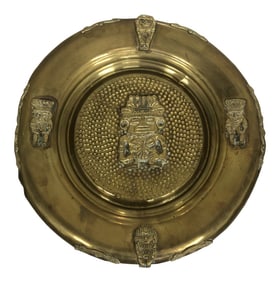 1970s Mayan Brass Plate