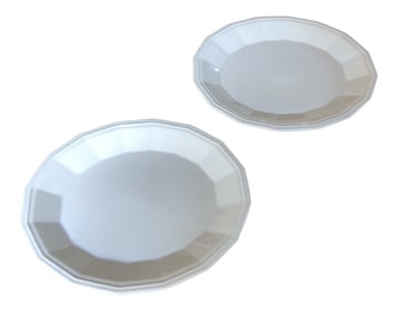 1950s White Dover Serving Plates - A Pair