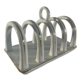 English Vintage White Ironstone Toast Rack