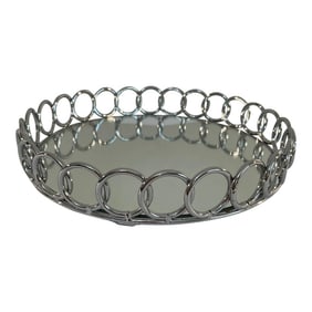 Mid 20th Century Mirrored Chrome Art Deco Gallery Bar Tray