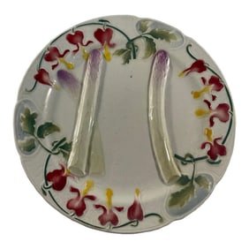 Antique French Faience Saint Clement Asparagus Plate