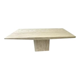 Mid 20th Century Italian Modern Sculptural Travertine Dining Table