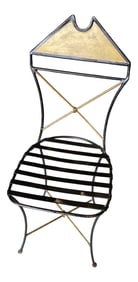Geometric Handmade Artisan Gilded Ebonized Chair