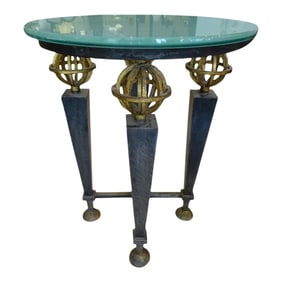 Early 20th Century French Neoclassical Gilt Iron Gueridon