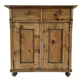 1880s Antique European Scrubbed Pine Cabinet