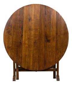 Antique Country French Farmhouse Oval Oak Vendange Wine Tasting Table