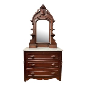 19th Century Antique Victorian Marble Dresser