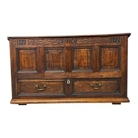 18th Century English Oak Mule Chest
