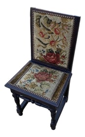 Vintage Needlepoint Wooden Chair