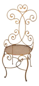 1960s Vintage Italian Gilt Iron Sculptural Chair