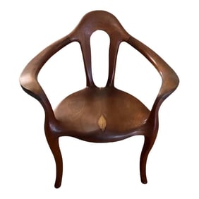 Sam Maloof Style "Female Form" Sculptural Walnut Modern Armchair